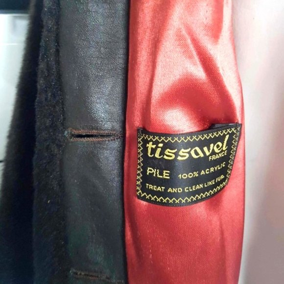 Vintage Tissavel France faux fur button satin lined warm jacket with pockets 1X - Picture 9 of 10